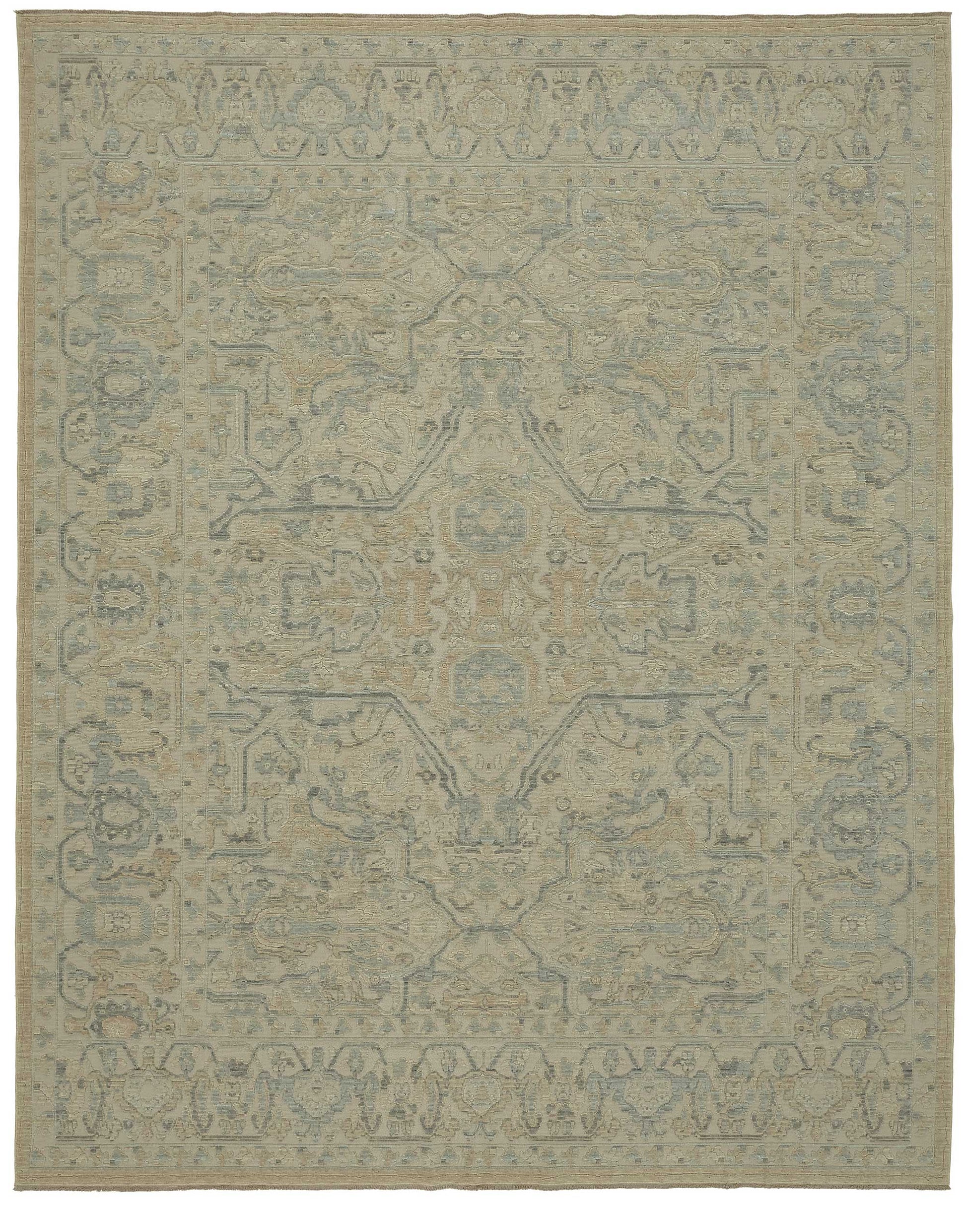 9x11 Hand-Knotted Wool Oushak Rug - 47841