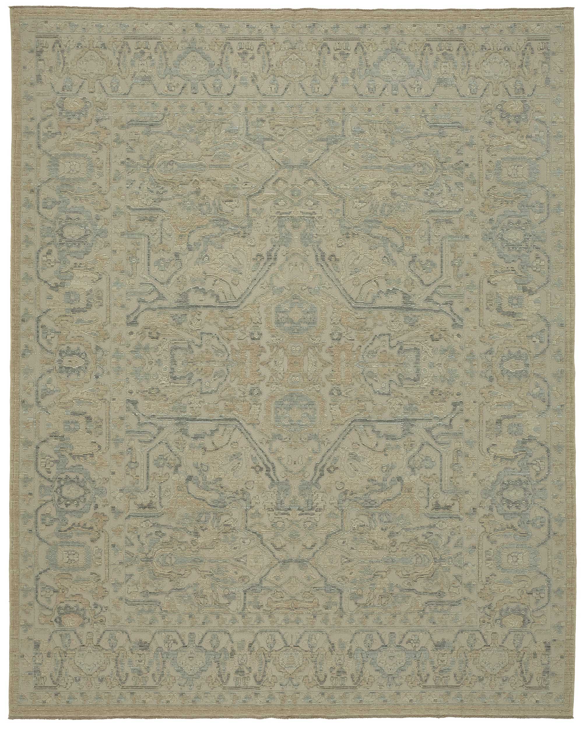 9x11 Hand-Knotted Wool Oushak Rug - 47841