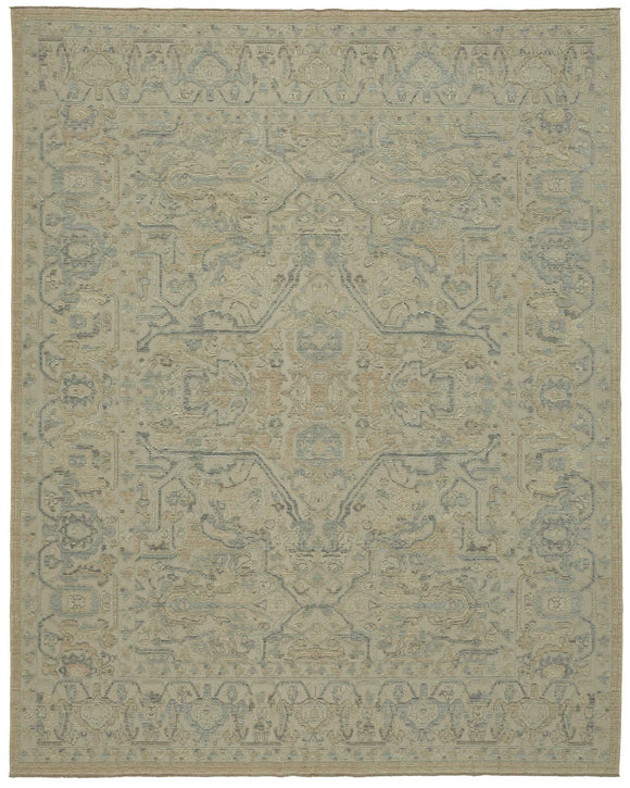 9x11 Hand-Knotted Wool Oushak Rug - 47841