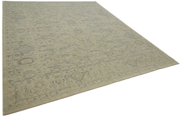 9x11 Hand-Knotted Wool Oushak Rug - 47844