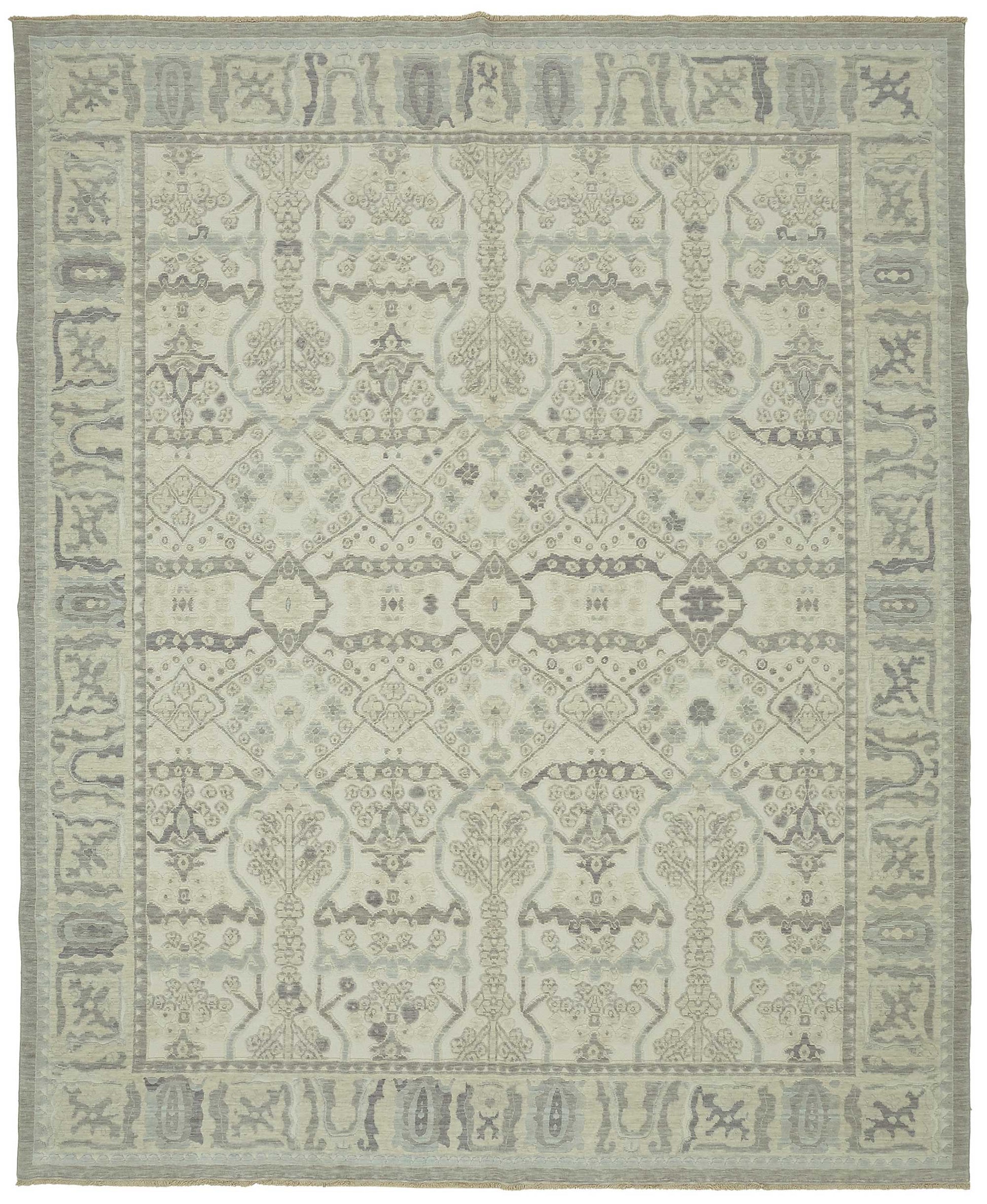 10x12 Hand-Knotted Wool Oushak Rug - 47849