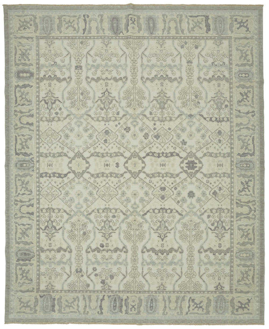 10x12 Hand-Knotted Wool Oushak Rug - 47849