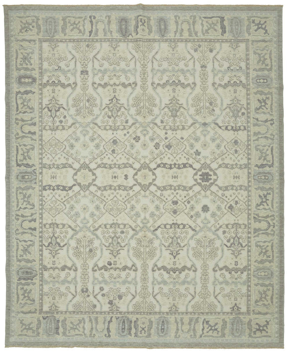 10x12 Hand-Knotted Wool Oushak Rug - 47849
