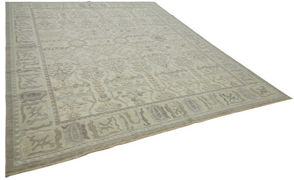 10x12 Hand-Knotted Wool Oushak Rug - 47849