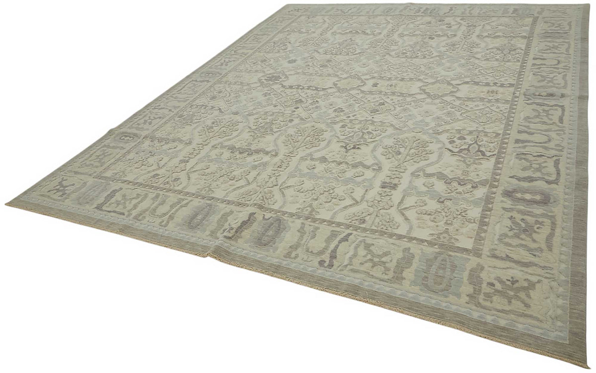 10x12 Hand-Knotted Wool Oushak Rug - 47849
