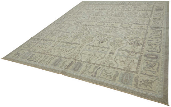 10x12 Hand-Knotted Wool Oushak Rug - 47849