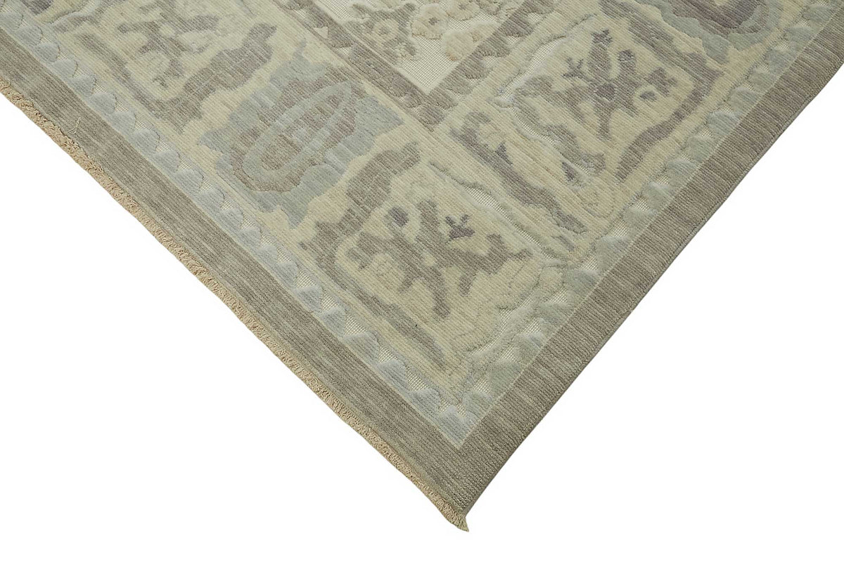 10x12 Hand-Knotted Wool Oushak Rug - 47849