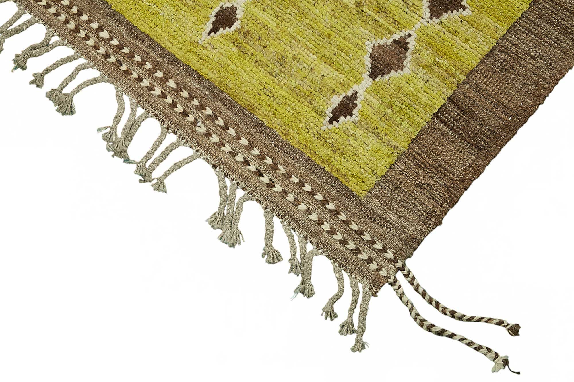 7x10 Green Modern Tribal Rug - 47936