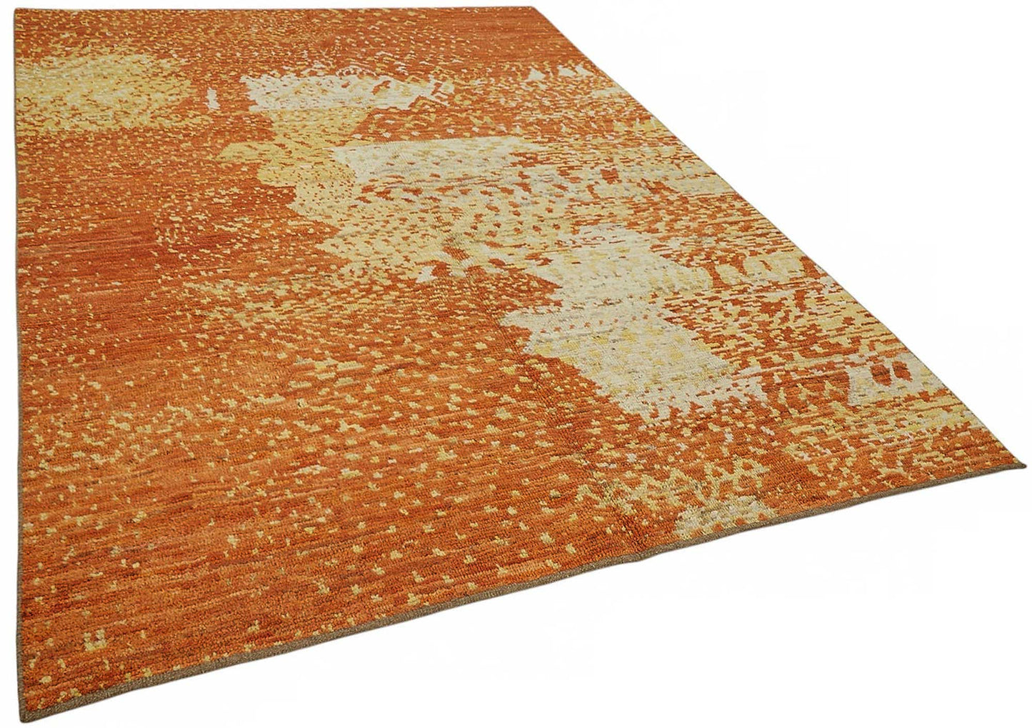 7x9 Orange Modern Tribal Rug - 48112