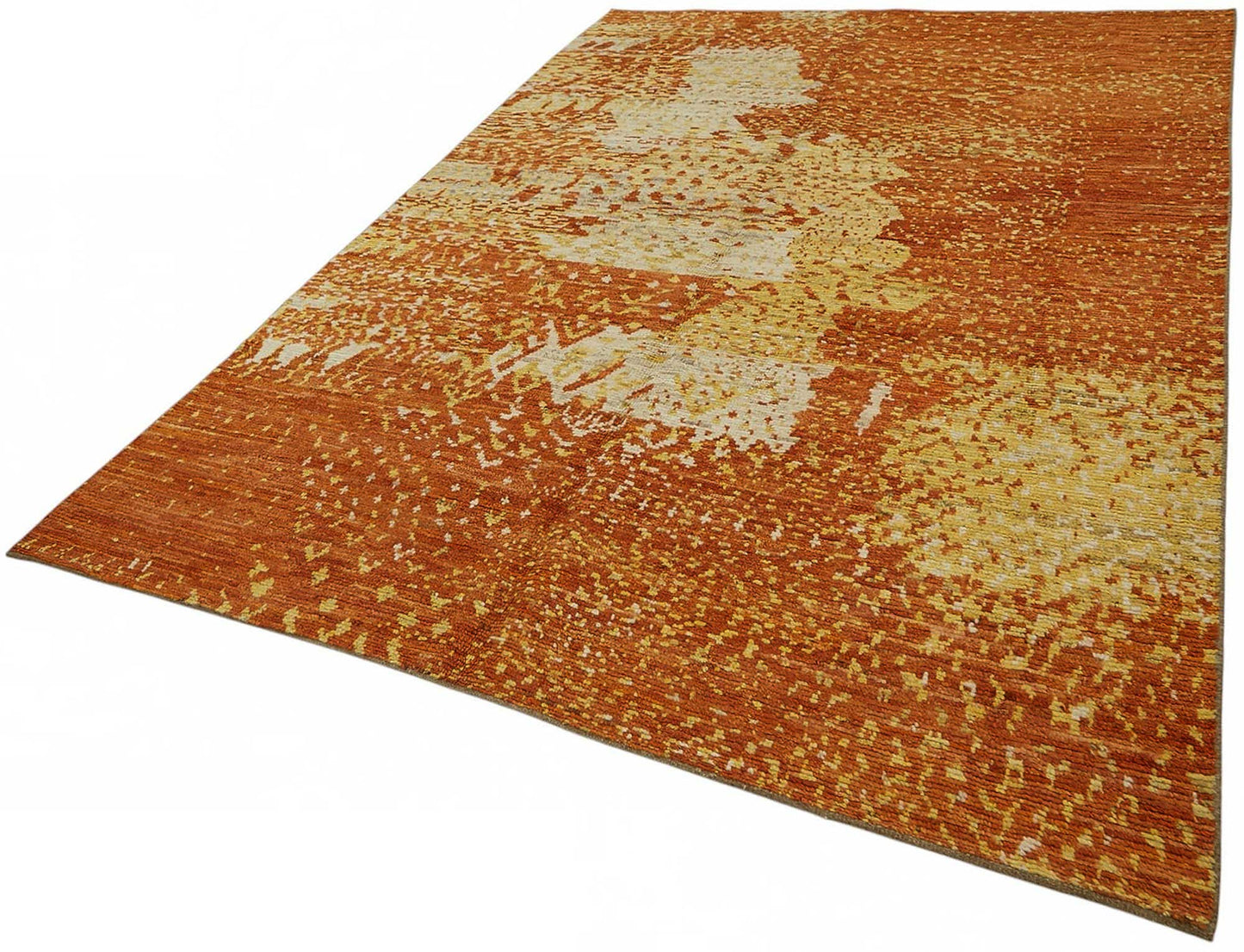7x9 Orange Modern Tribal Rug - 48112