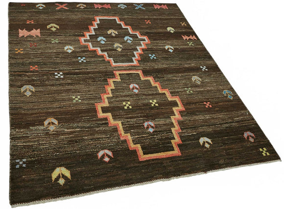 5x6 Contemporary Tribal Area Rugs - 48117