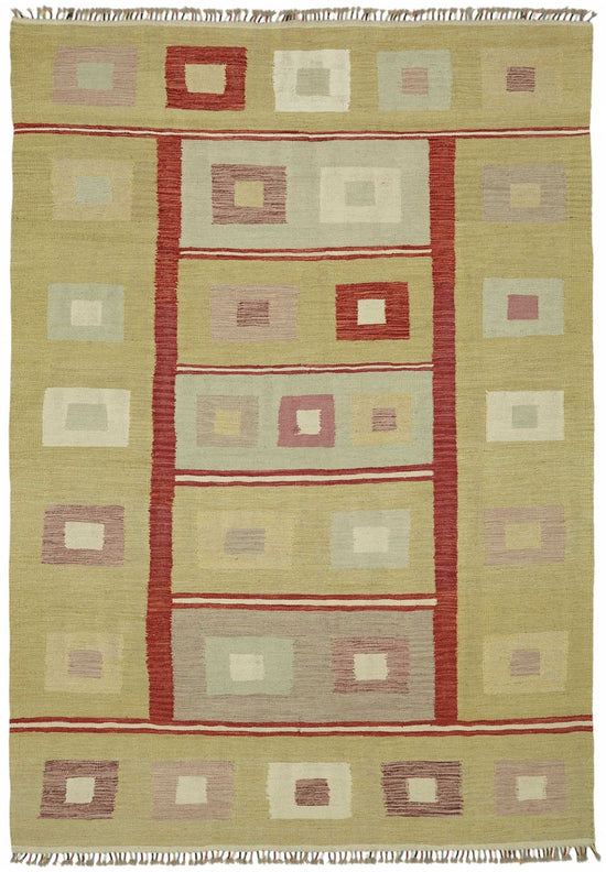 7x10 Handwoven Turkish Kilim Rug  - 48765