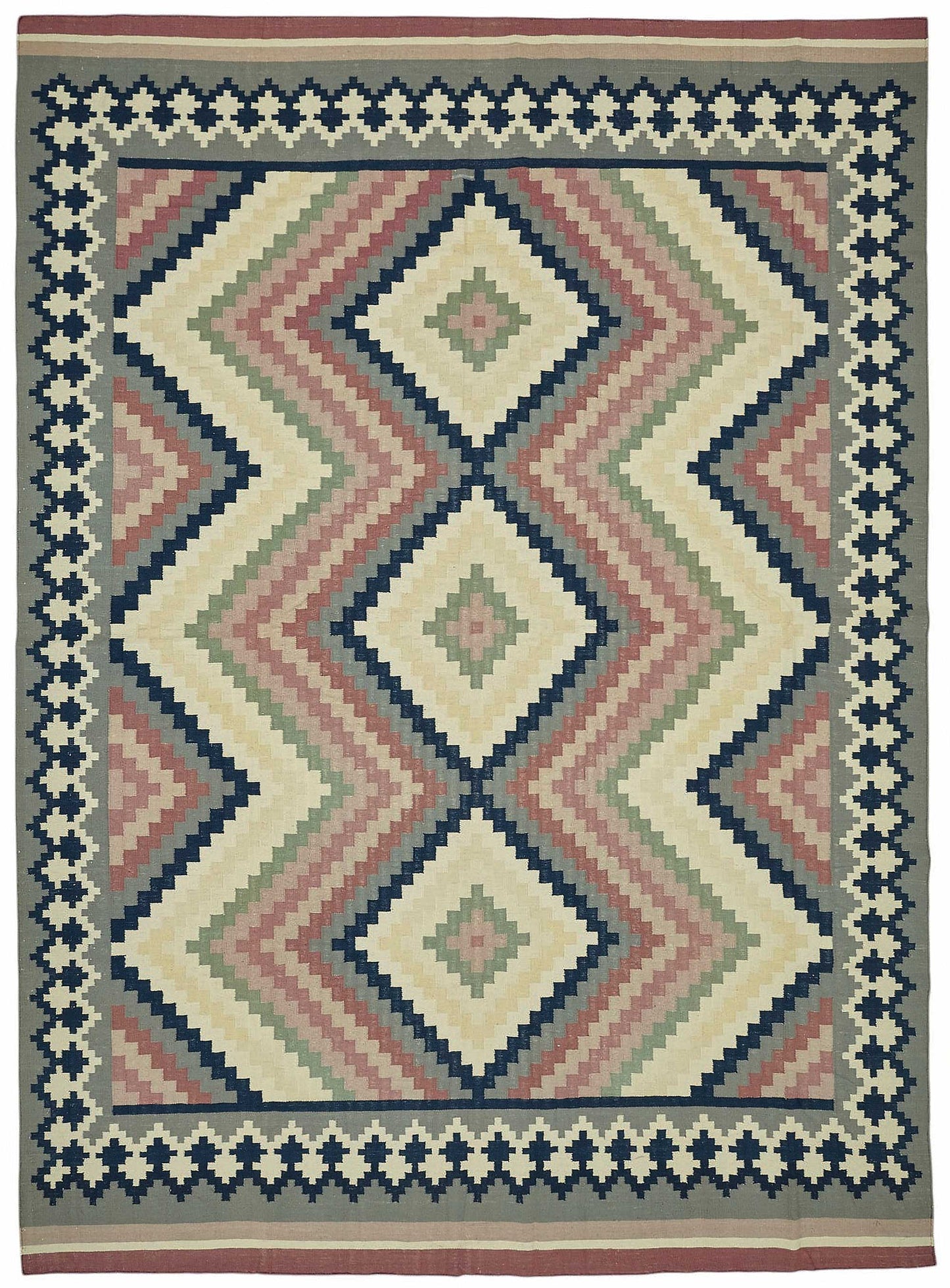 10x14 Geometric Dhurrie Kilim Rug - 48853