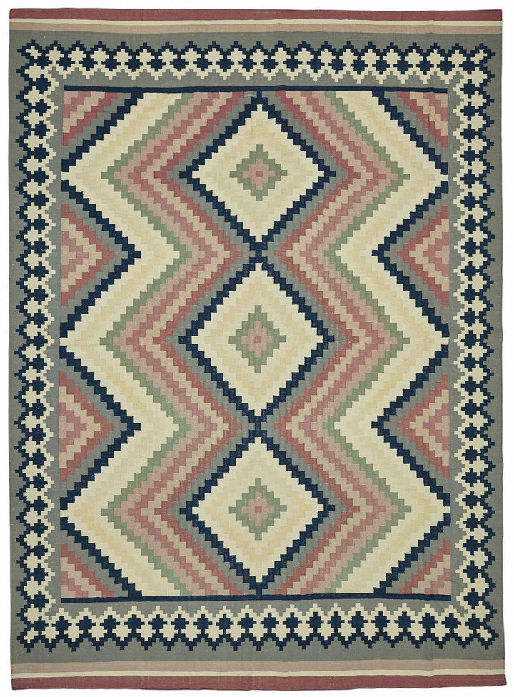 10x14 Geometric Dhurrie Kilim Rug - 48853