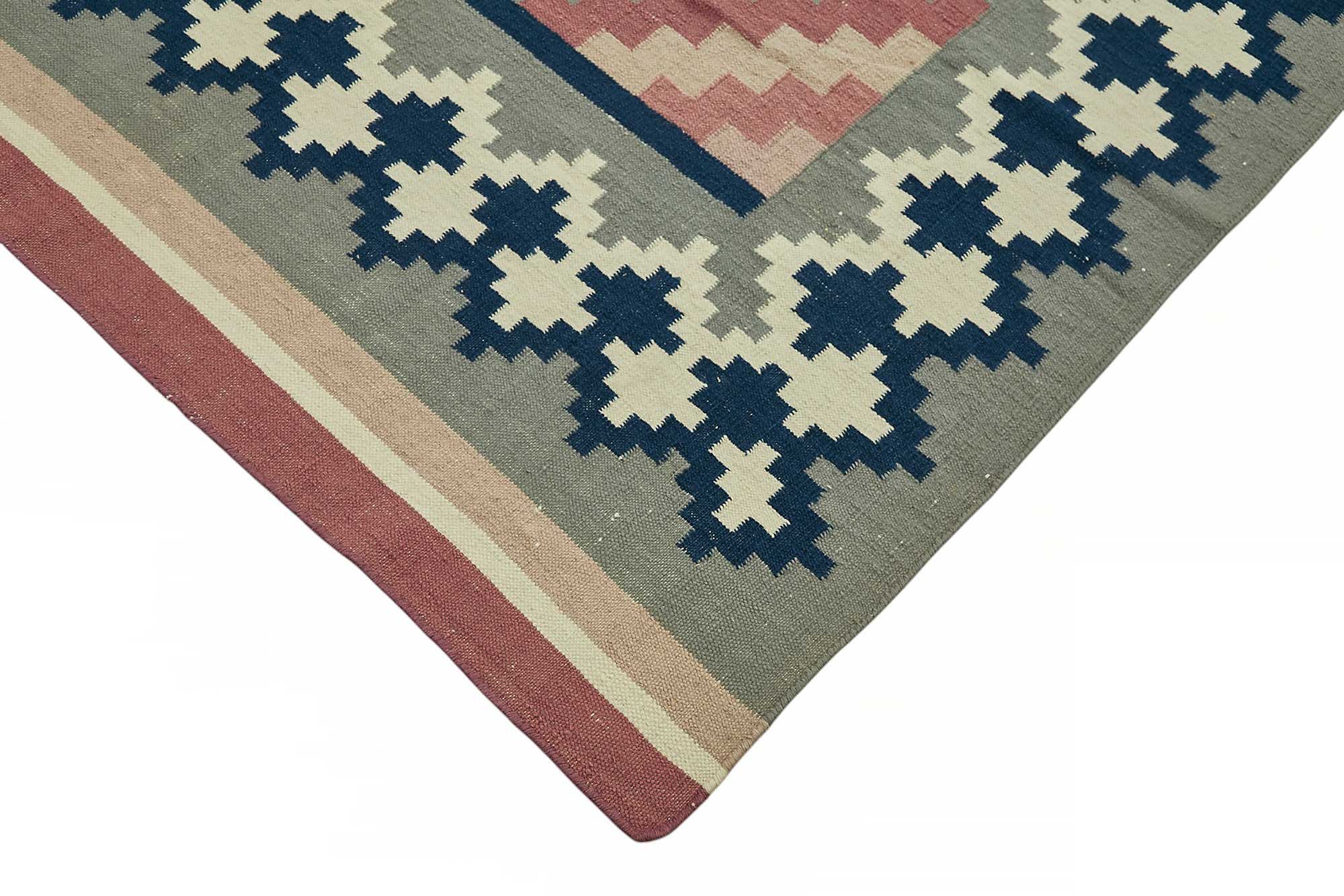 10x14 Geometric Dhurrie Kilim Rug - 48853