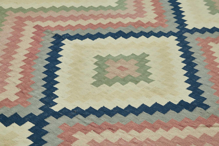 10x14 Geometric Dhurrie Kilim Rug - 48853