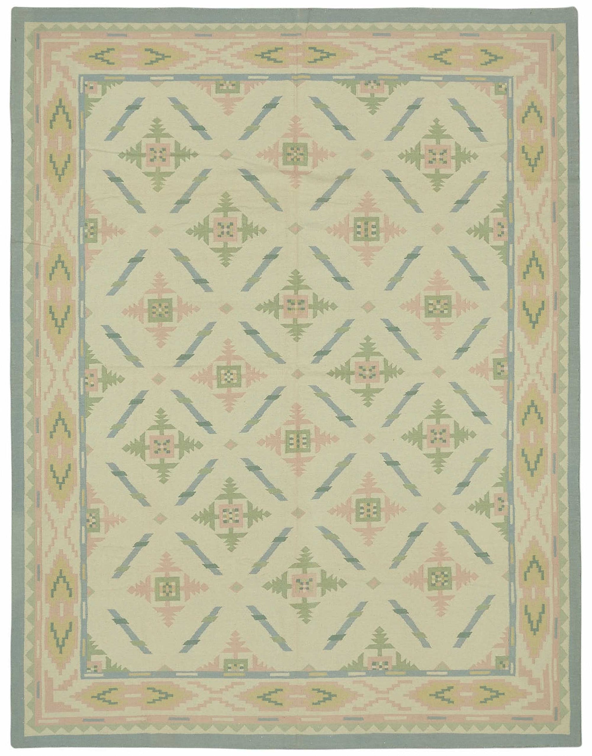 9x12 Hand-Woven Dhurrie Kilim Rug - 48857