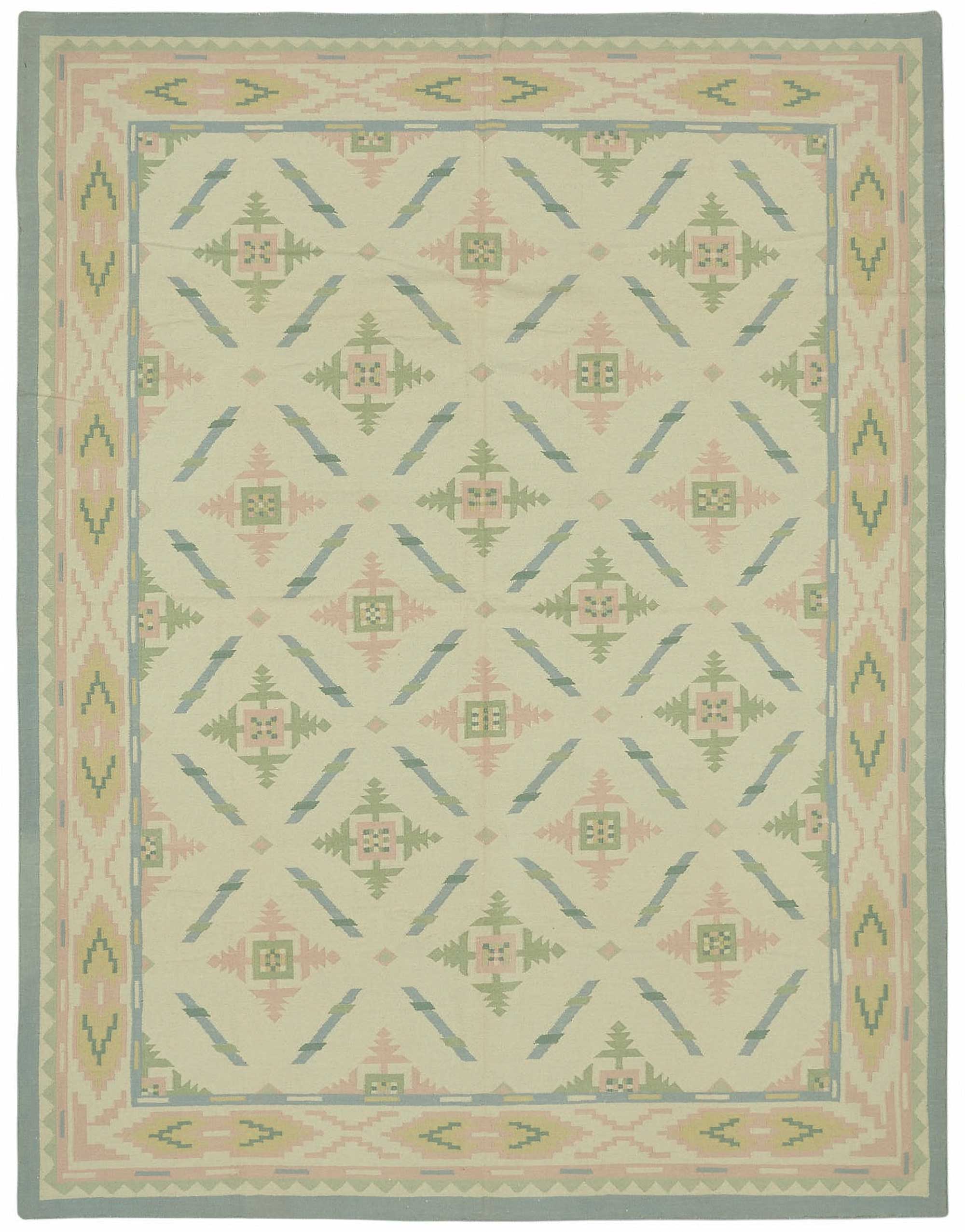 9x12 Hand-Woven Dhurrie Kilim Rug - 48857