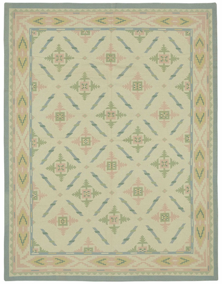 9x12 Hand-Woven Dhurrie Kilim Rug - 48857