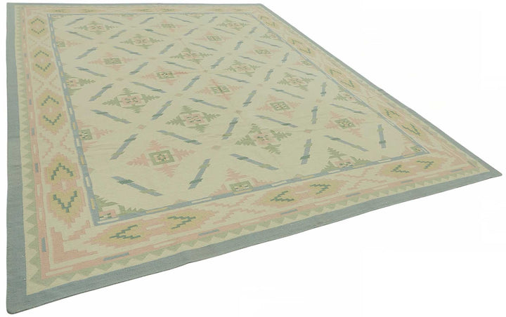 9x12 Hand-Woven Dhurrie Kilim Rug - 48857