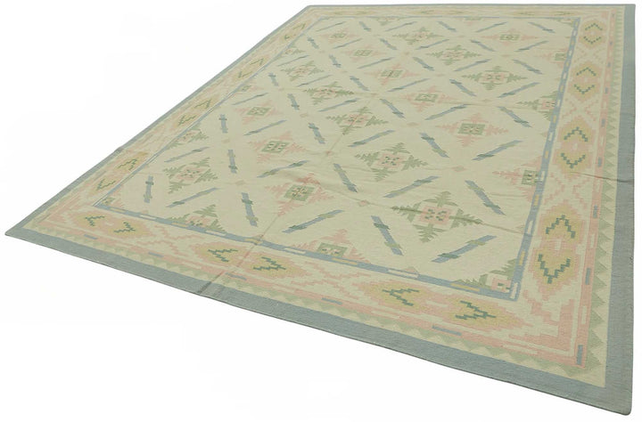 9x12 Hand-Woven Dhurrie Kilim Rug - 48857