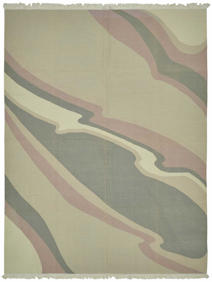 9x12 Modern Design Dhurrie Kilim Rug - 48858