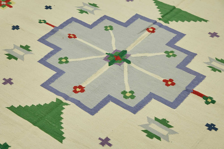 8x10 Hand-Woven Dhurrie Kilim Rug - 48859