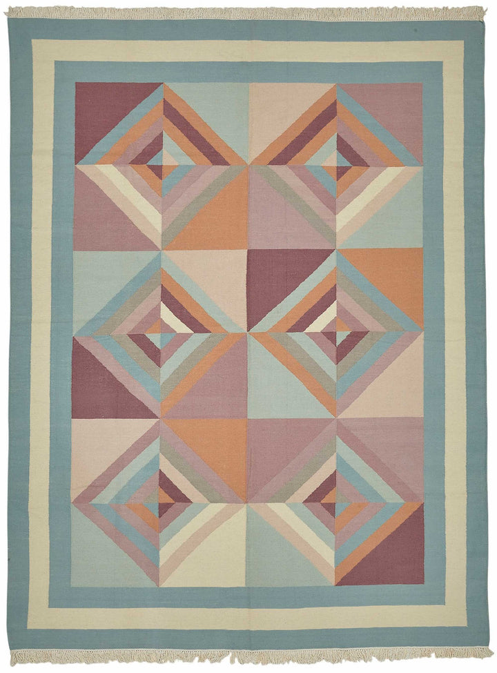 9x11 Geometric Dhurrie Kilim Rug - 48860