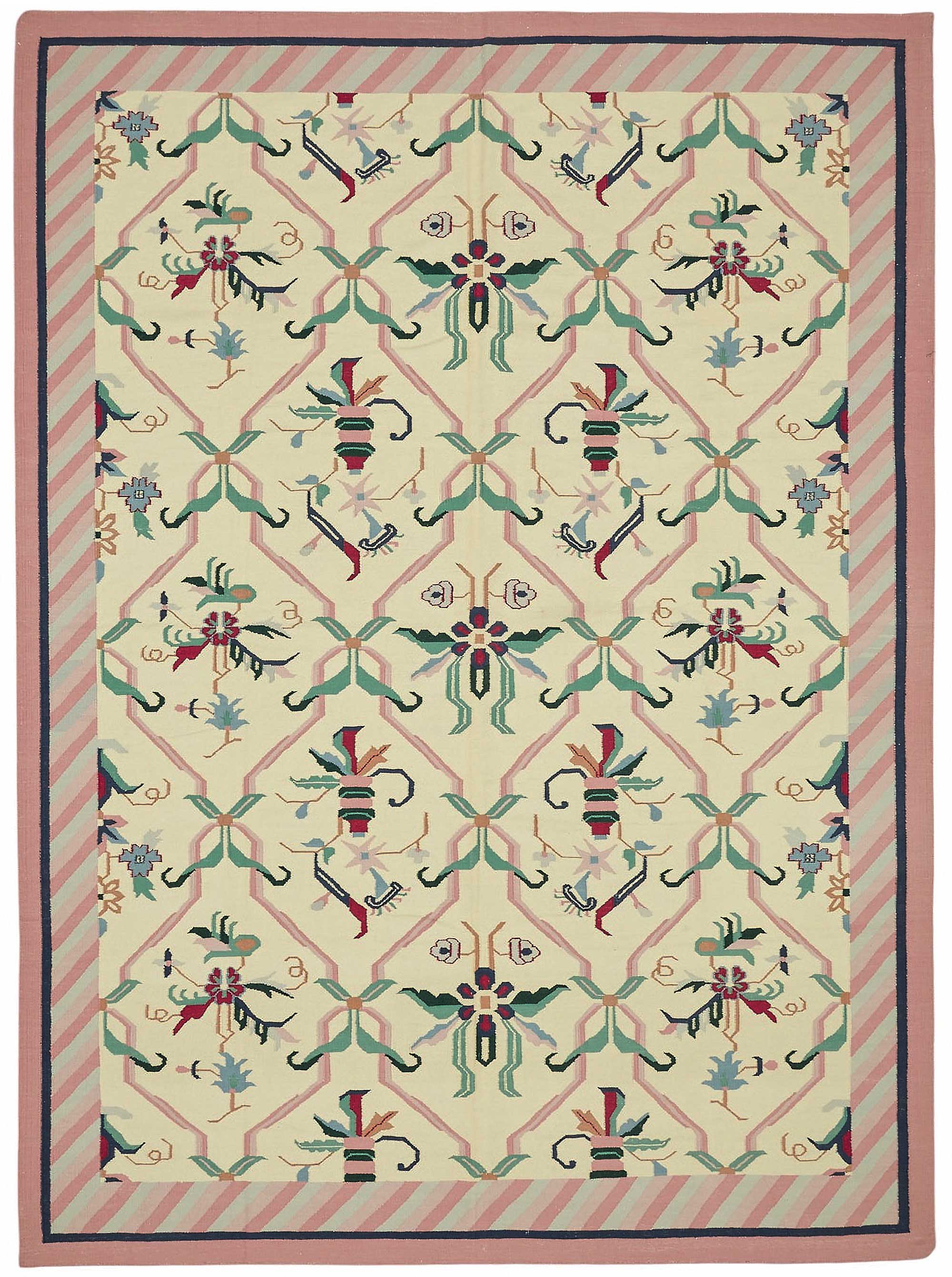 10x13 Floral Dhurrie Kilim Rug - 48863