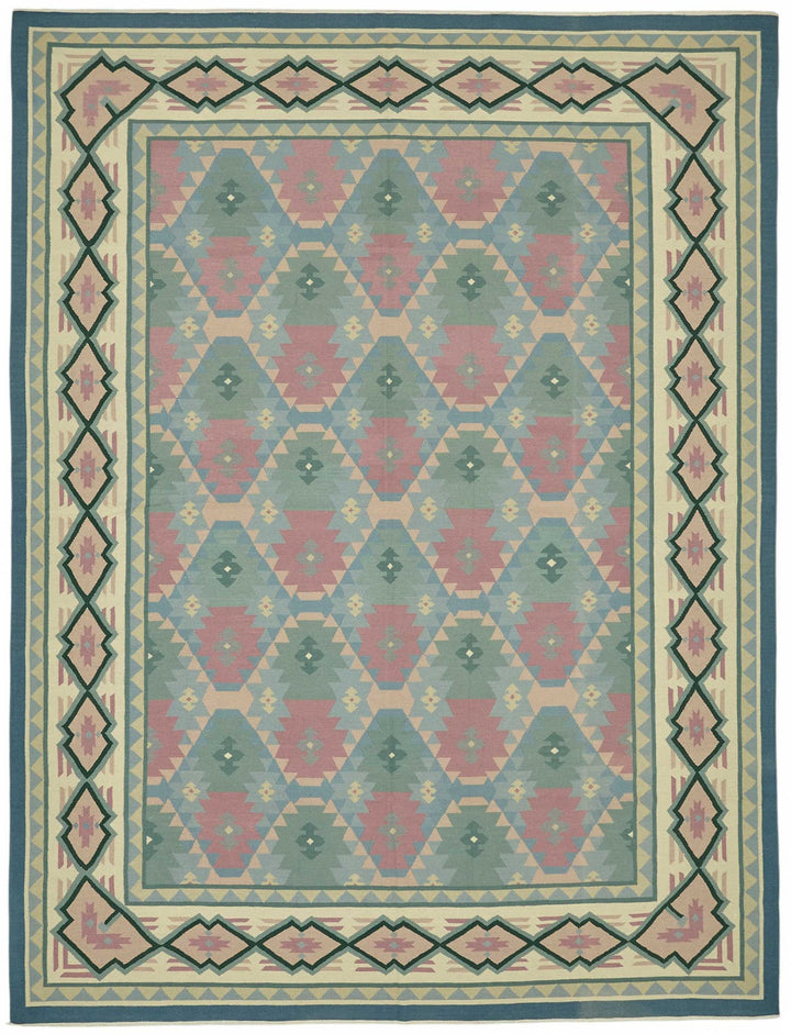 8x11 Hand-Woven Dhurrie Kilim Rug - 48864