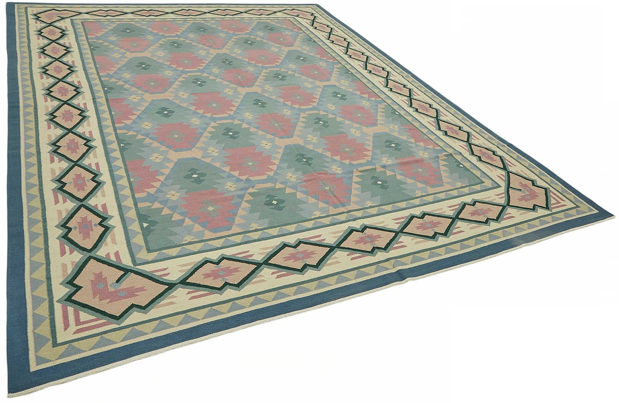 8x11 Hand-Woven Dhurrie Kilim Rug - 48864