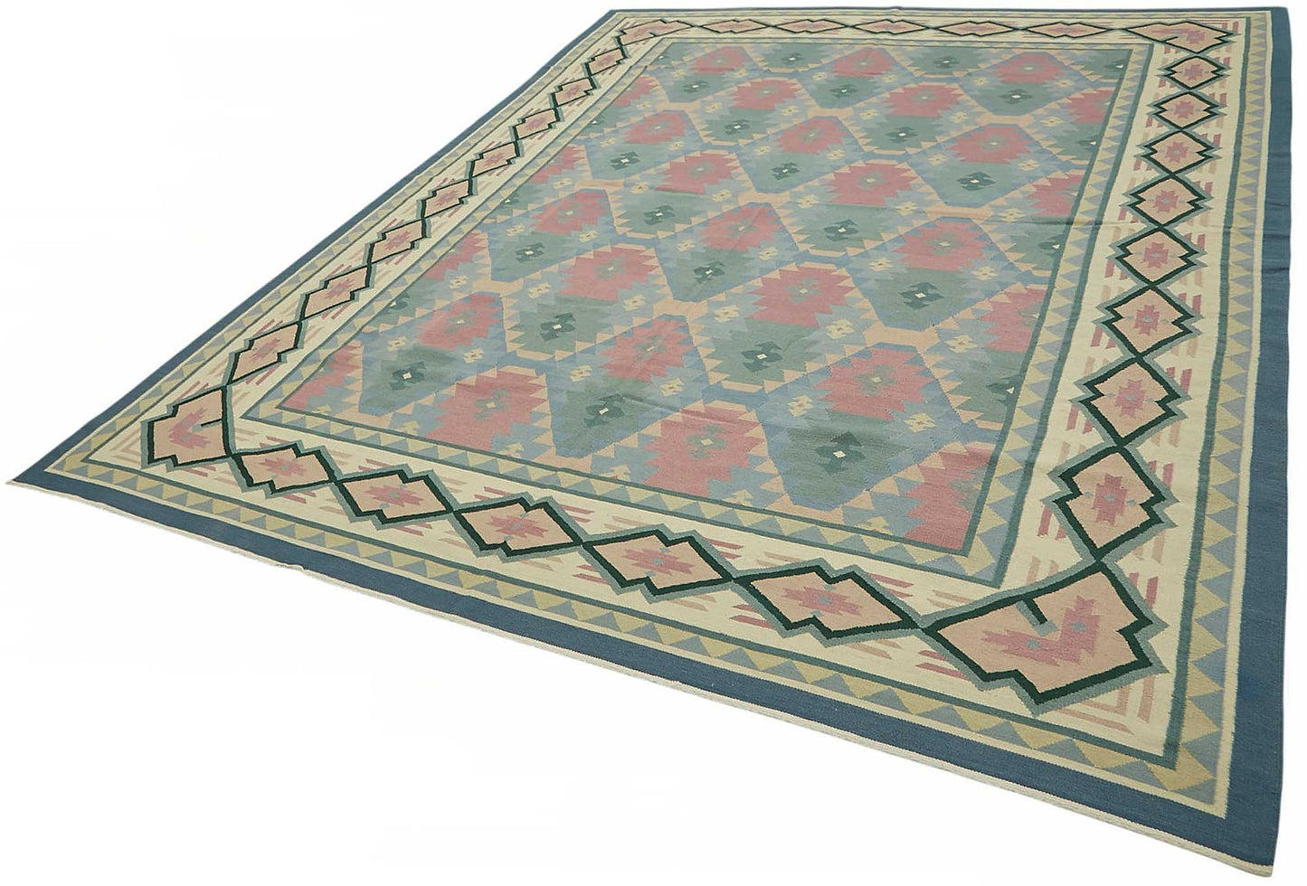 8x11 Hand-Woven Dhurrie Kilim Rug - 48864