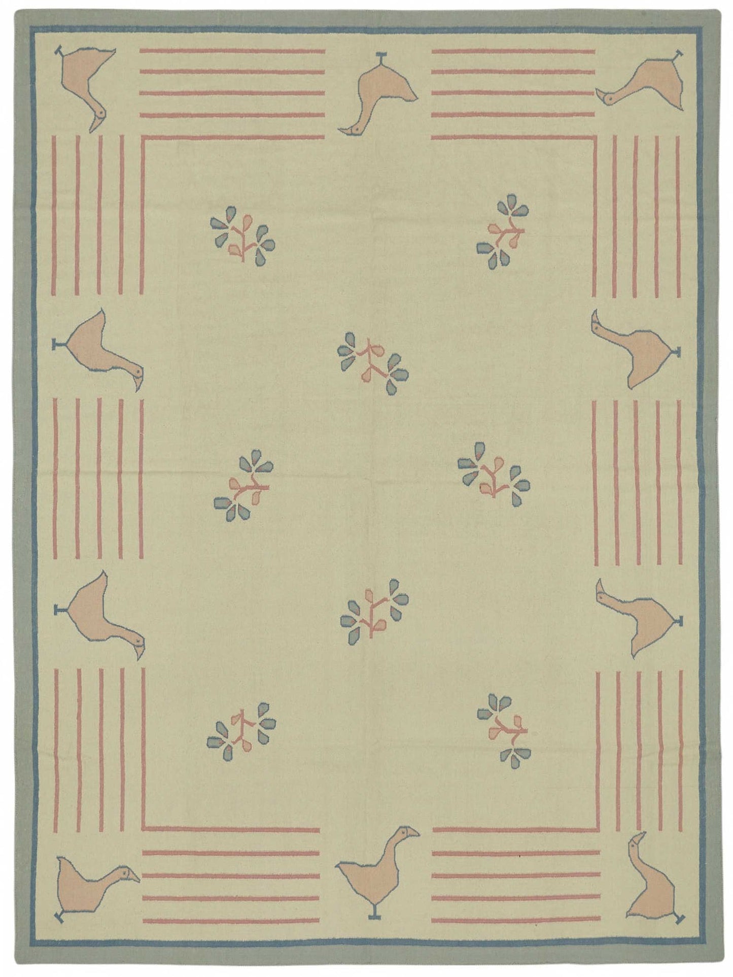 9x12 Handwoven Tribal Dhurrie Kilim Rug - 48865