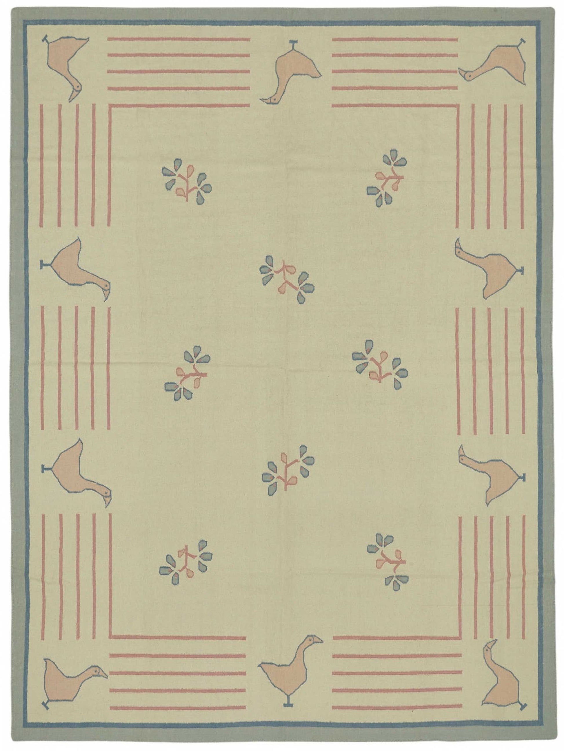 9x12 Handwoven Tribal Dhurrie Kilim Rug - 48865