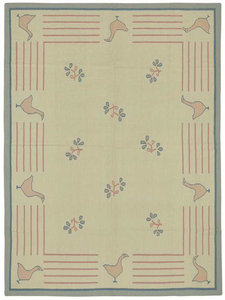 9x12 Handwoven Tribal Dhurrie Kilim Rug - 48865