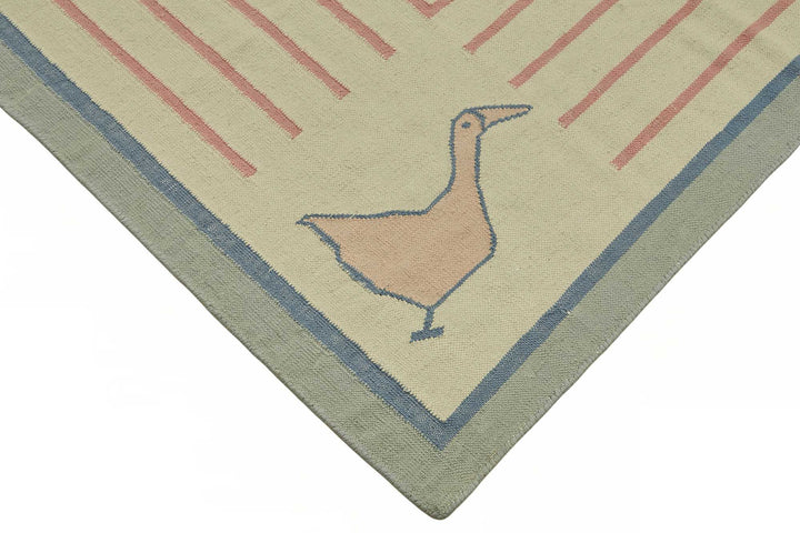 9x12 Handwoven Tribal Dhurrie Kilim Rug - 48865