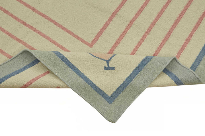 9x12 Handwoven Tribal Dhurrie Kilim Rug - 48865