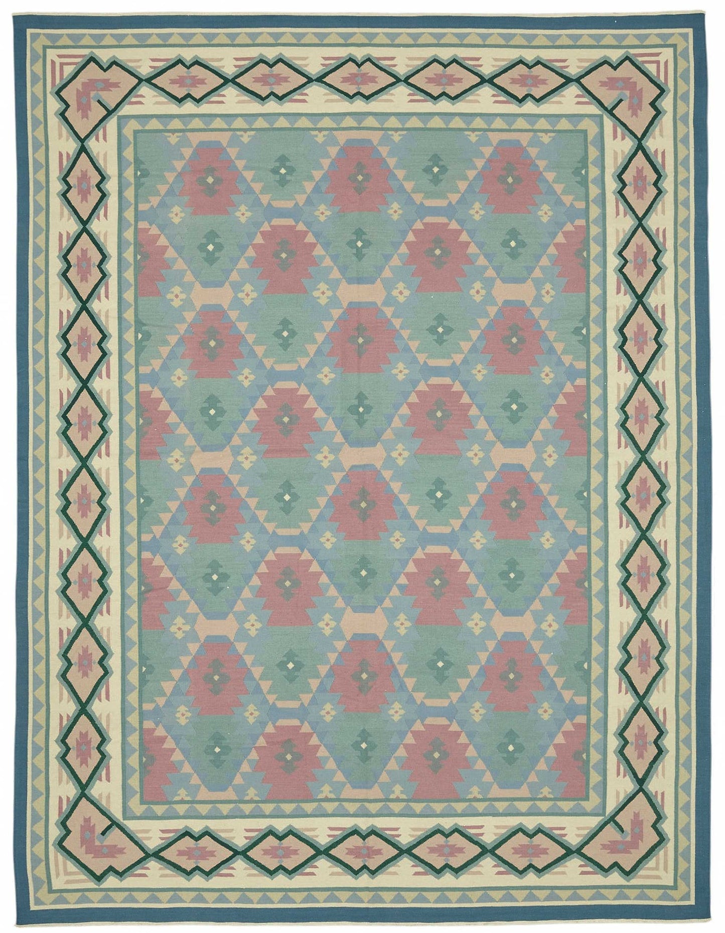 9x11 Geometric Dhurrie Kilim Rug - 48866