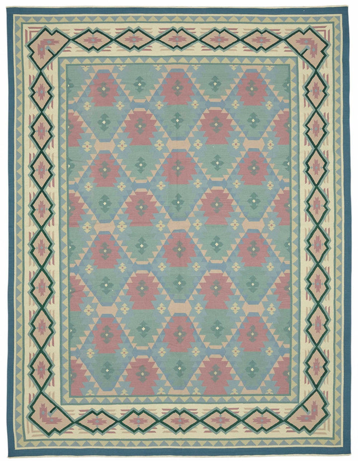 9x11 Geometric Dhurrie Kilim Rug - 48866