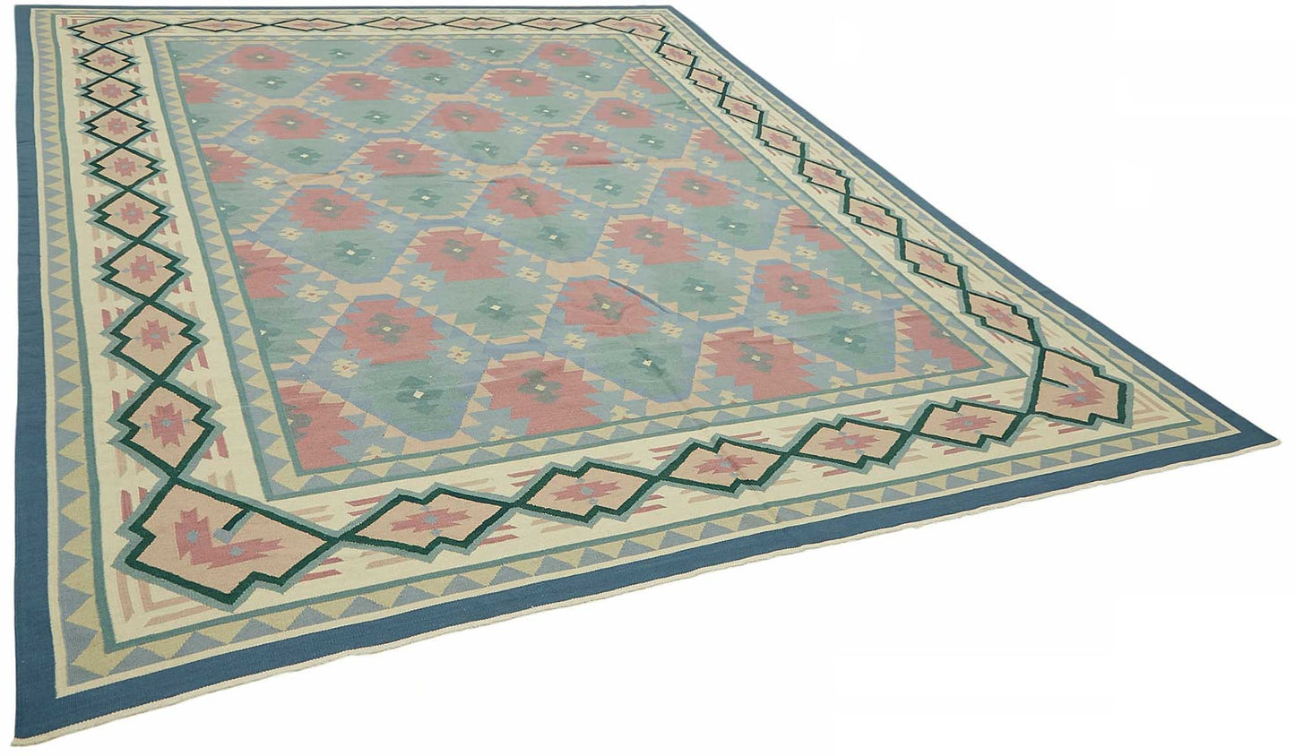 9x11 Geometric Dhurrie Kilim Rug - 48866