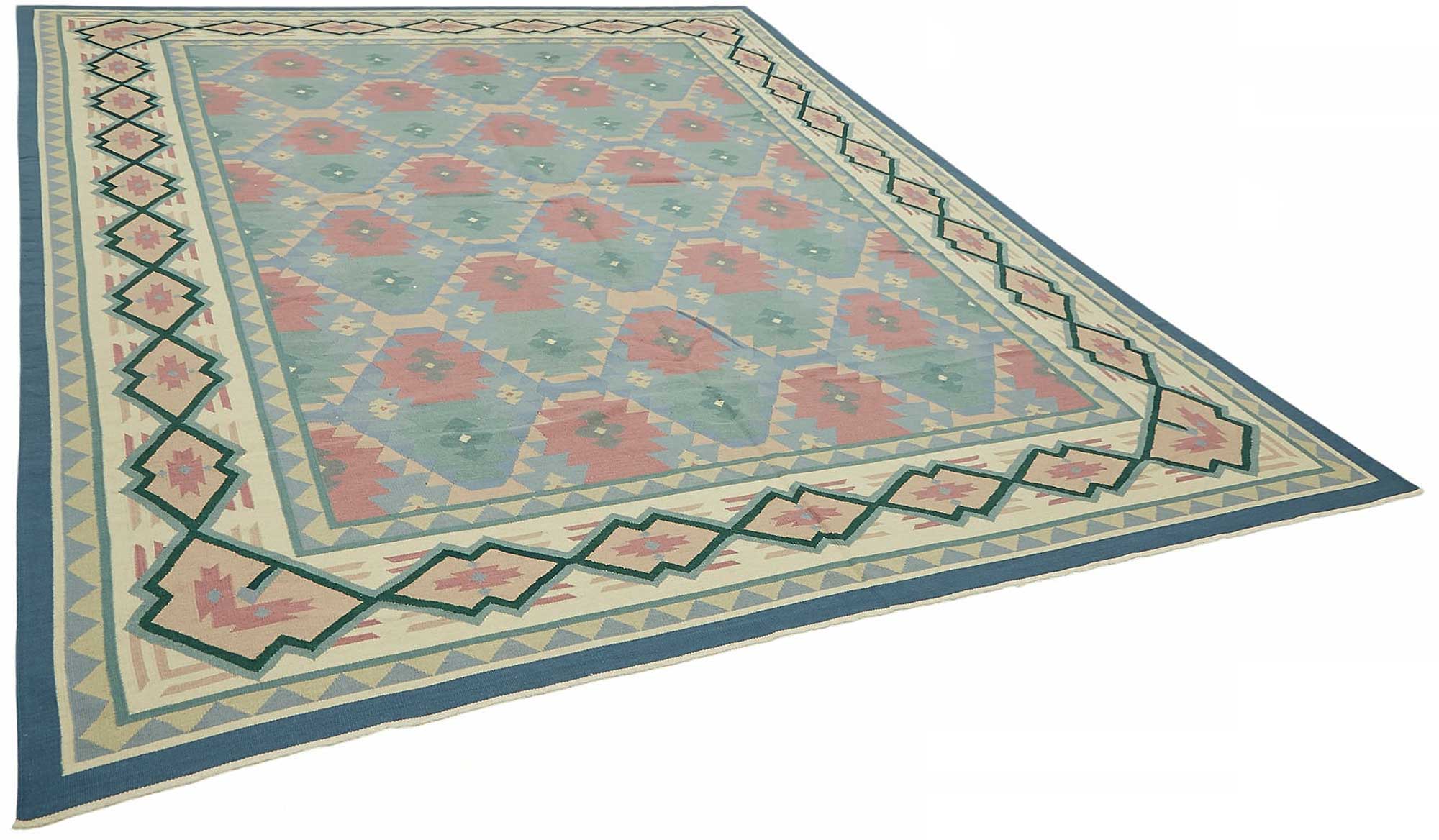 9x11 Geometric Dhurrie Kilim Rug - 48866