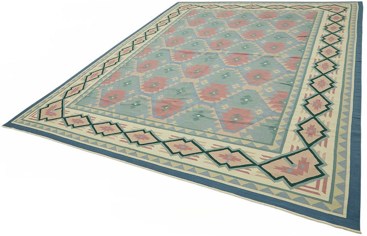 9x11 Geometric Dhurrie Kilim Rug - 48866