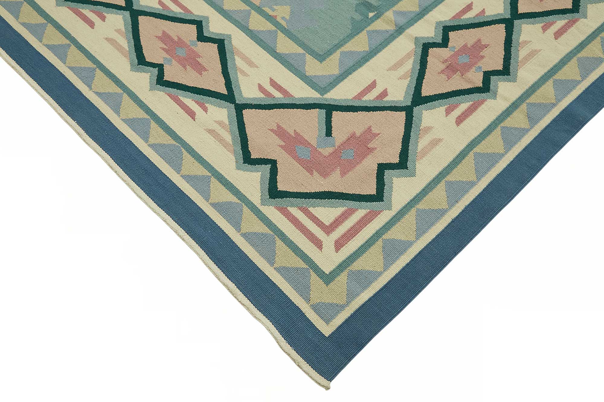 9x11 Geometric Dhurrie Kilim Rug - 48866
