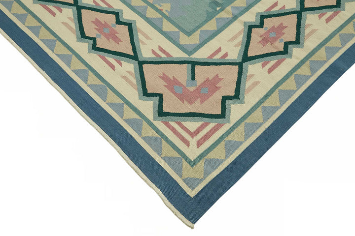 9x11 Geometric Dhurrie Kilim Rug - 48866