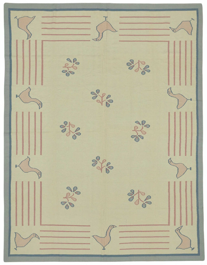 9x12 Tribal Dhurrie Kilim Rug - 48867