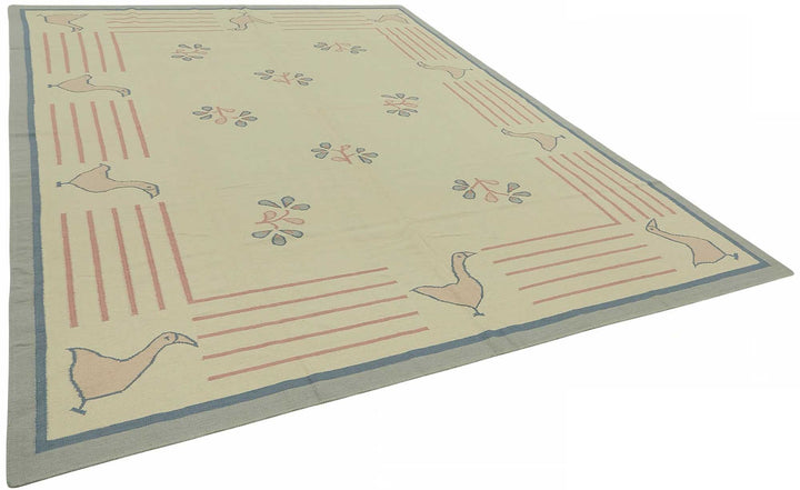 9x12 Tribal Dhurrie Kilim Rug - 48867