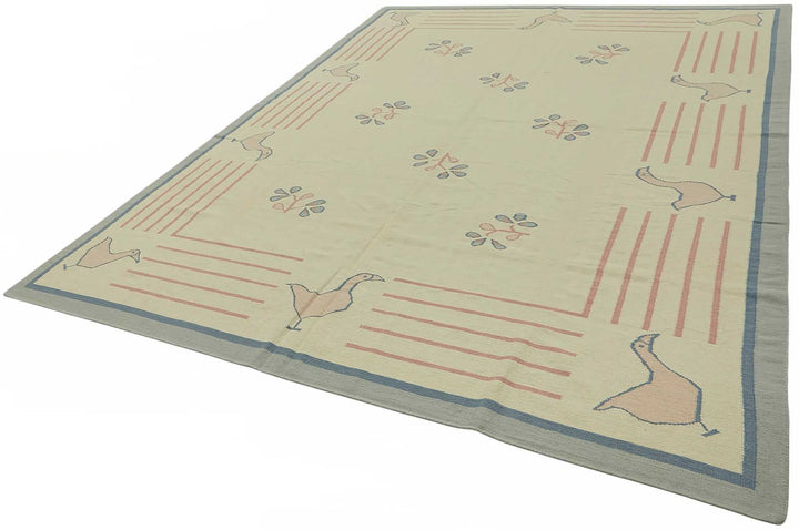 9x12 Tribal Dhurrie Kilim Rug - 48867