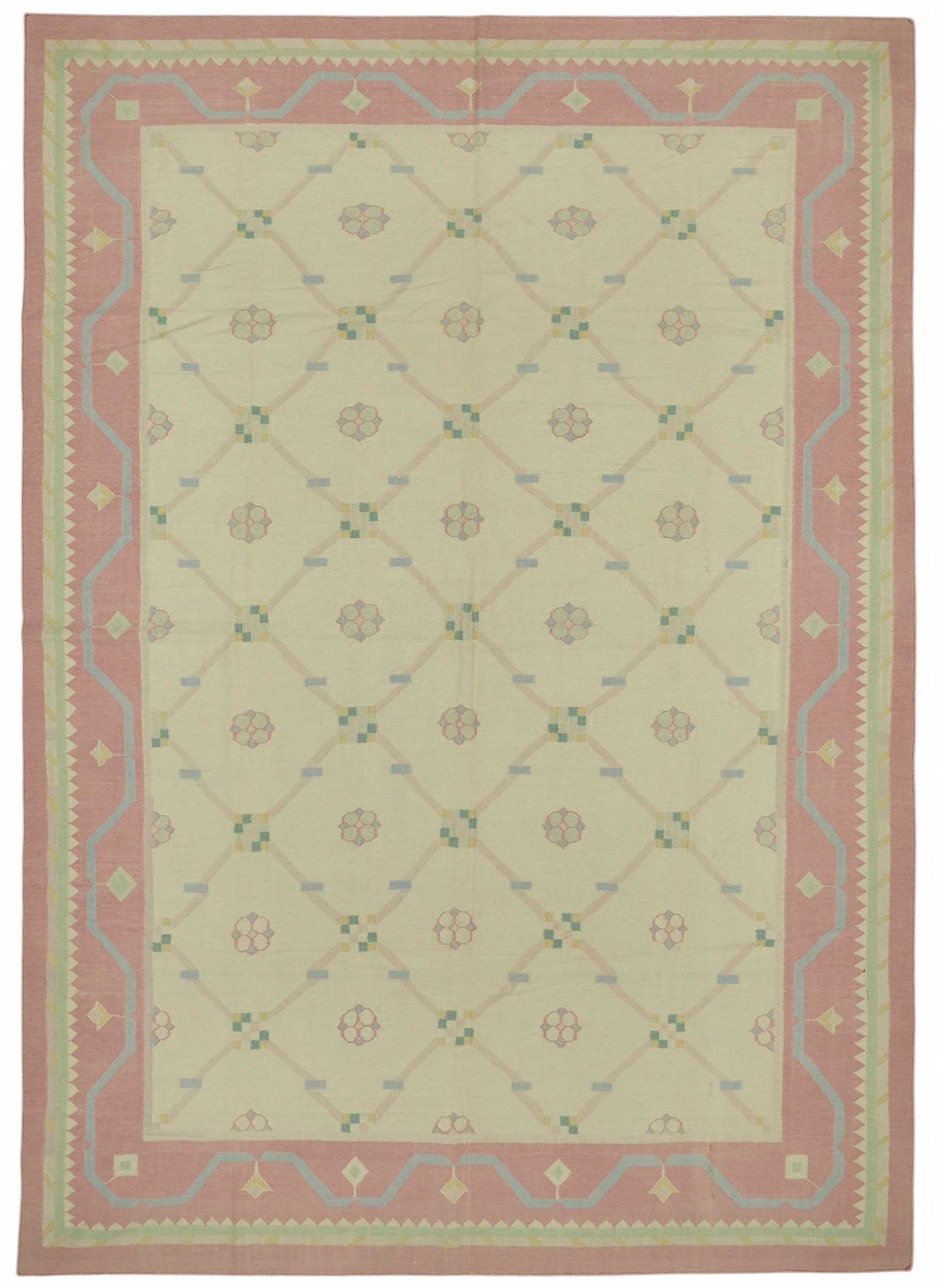 10x14 Geometric Dhurrie Kilim Rug - 48868