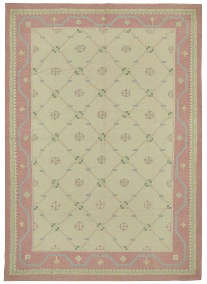 10x14 Geometric Dhurrie Kilim Rug - 48868