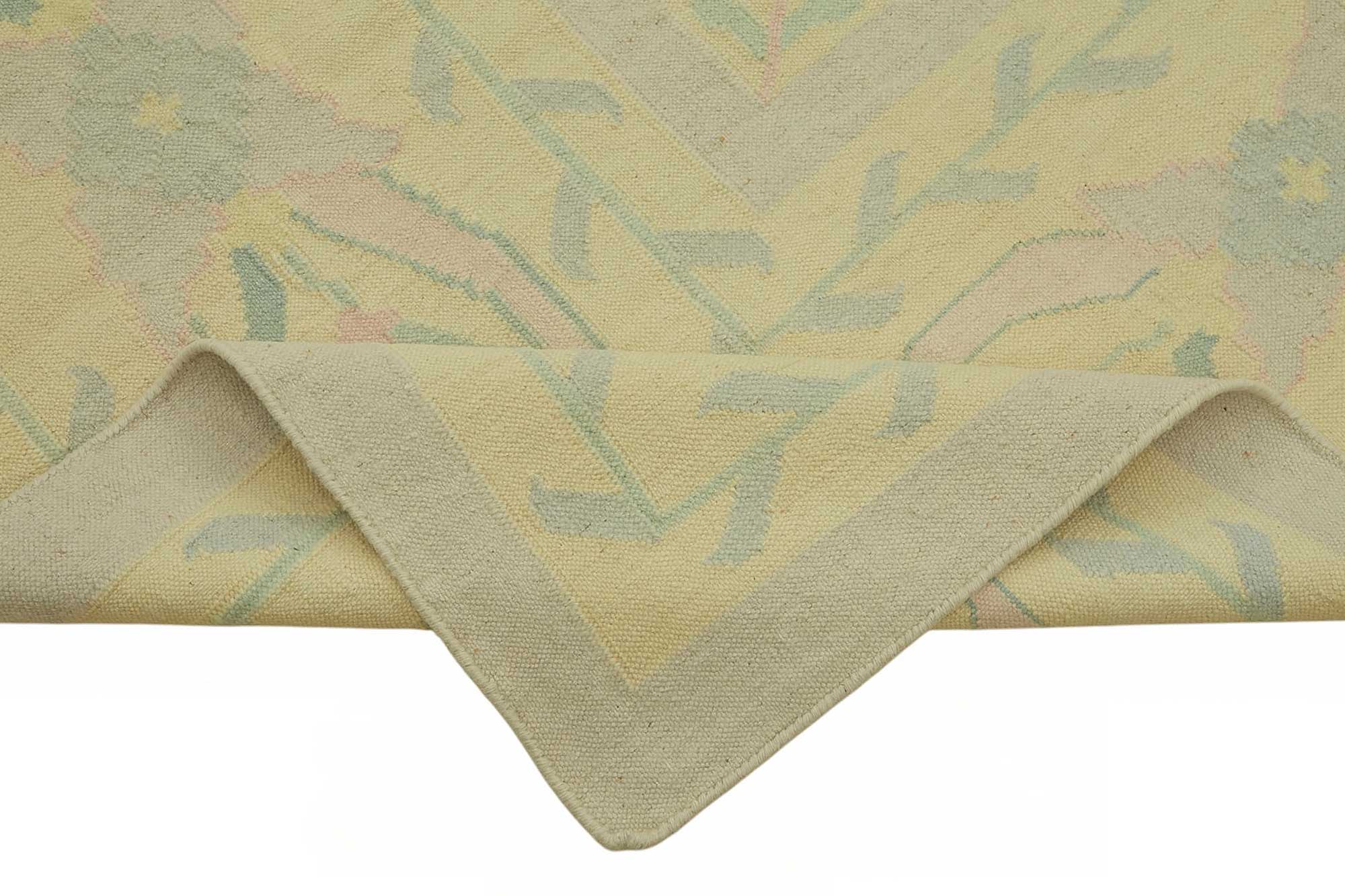 8x12 Handwoven Floral Dhurrie Kilim Rug - 48871